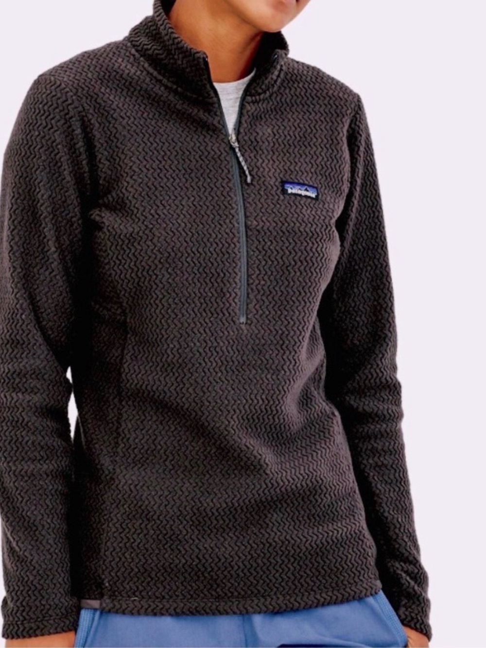 NWT Patagonia Black R1 Air Textured Half-Zip Fleece Pullover